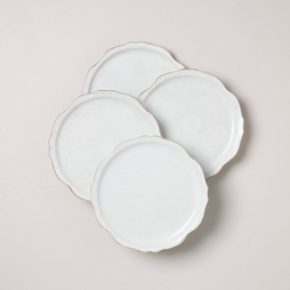Set of 4 - Carved Edge Salad Plate Cream - Hearth & Hand™ with Magnolia - Picture 1 of 11
